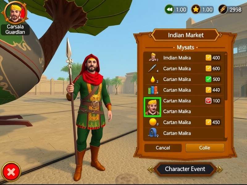 Garam Masala Guardian gameplay screenshot showing character in Indian market